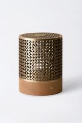 Lampe sans fil en bronze clair Tube Alchimie. HISLE. Lampe sans fil en bronze clair Tube Alchimie. HISLE.