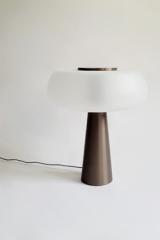 Belle-Ile table lamp in blown glass and silver aluminium. HISLE. 