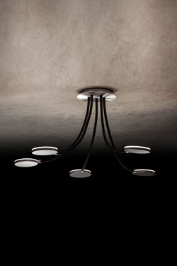 Flex ceiling light LED 5 lights black. Holtkötter. 