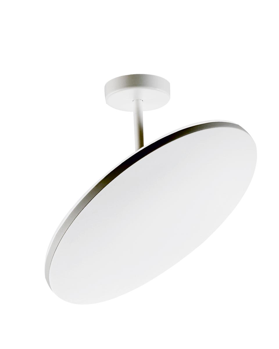 Plano DR ceiling lamp in white metal with indirect lighting. Holtkötter. 