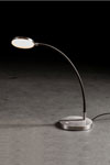 Desk lamp on flexible arm in black fabric. Holtkötter. 