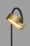 Black and gold reading lamp with adjustable head. Holtkötter. 