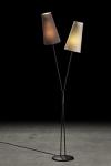 Fifties floor lamp 2 lights brass finish. Holtkötter. 