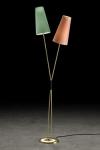 Fifties floor lamp 2 lights mint and pink. Holtkötter. 