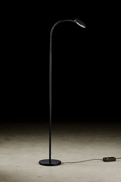 Nova Flex black floor lamp with flexible arm . Holtkötter. 