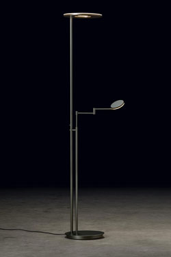 Nova modular floor lamp with platinum finish. Holtkötter. 