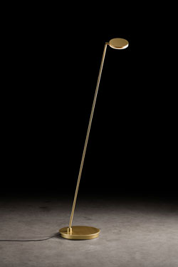 Plano gold design reading light, high quality LED. Holtkötter. 