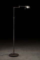 Reading lamp with two articulated arms, in matt smoked metal. Holtkötter. Reading lamp with two articulated arms, in matt smoked metal. Holtkötter.