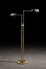 Lampadaire Twin 2 éclairages LED doré mat et brillant. Holtkötter. Lampadaire Twin 2 éclairages LED doré mat et brillant. Holtkötter.