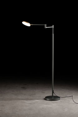 Plano articulated reading light LED lighting in platinum. Holtkötter. 