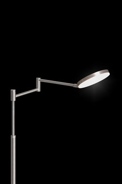 Plano articulated reading light LED lighting in platinum. Holtkötter. 