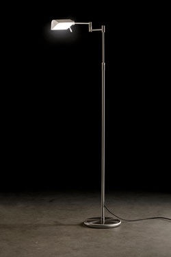 Reading lamp with double articulated arm, satin nickel LED lighting. Holtkötter. 