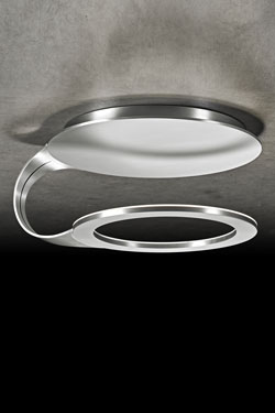 Supernova contemporary ceiling light in matt aluminium finish. Holtkötter. 