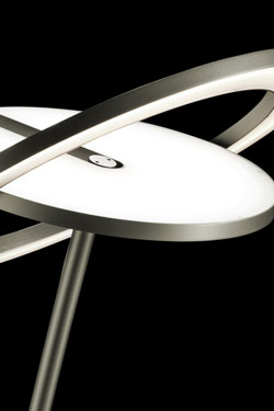 Supernova D directional double floor lamp platinum finish. Holtkötter. 