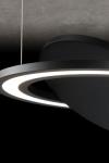Supernova P suspension double éclairage en métal noir. Holtkötter. 