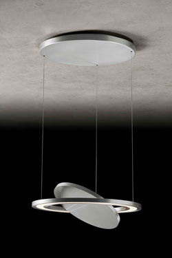 Supernova P pendant lamp directional lighting in matt aluminium. Holtkötter. 