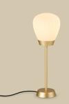 Black table lamp with matt white blown glass Plissée. Holtkötter. 