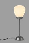 Black table lamp with matt white blown glass Plissée. Holtkötter. 