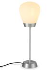 Black table lamp with matt white blown glass Plissée. Holtkötter. 