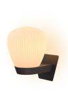 Plissée wall light in brushed aluminium without wall plate. Holtkötter. 