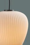 Liv pendant lamp in pleated glass and platinum metal. Holtkötter. 