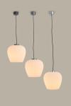 Liv pendant lamp in pleated glass and platinum metal. Holtkötter. 