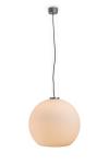 Golyo pendant lamp with matt white opal glass ball and black metal . Holtkötter. 