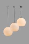 Golyo pendant lamp with matt white opal glass ball and black metal . Holtkötter. 