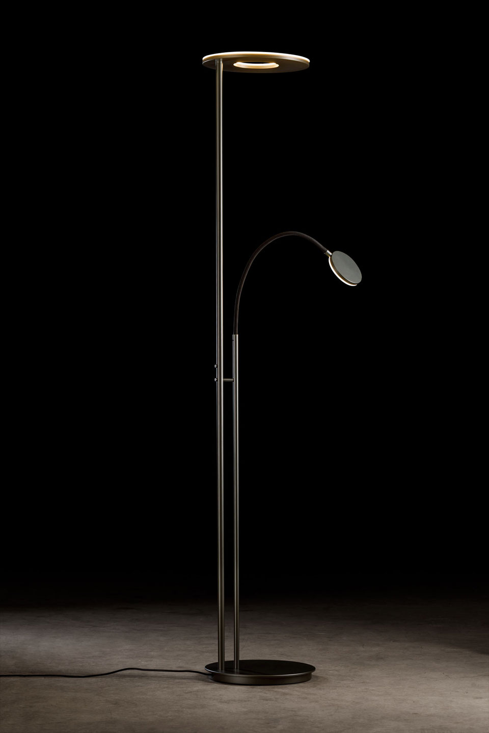 Lampadaire LED Noir en Métal Lampe sur Pied avec…