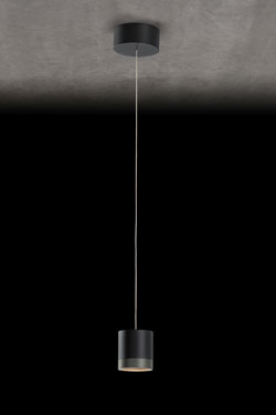 Aura black and platinum metal pendant lamp. Holtkötter. 