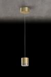 Aura cylindrical pendant lamp in gold and matt aluminium . Holtkötter. 