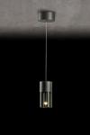 Aura pendant lamp platinum and smoked glass. Holtkötter. 