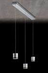 Aura 3-light pendant lamp in matt aluminium and black. Holtkötter. 