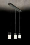 Aura 3-light pendant lamp platinum and white opal glass. Holtkötter. 