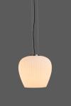 Liv pendant lamp in pleated glass and platinum metal. Holtkötter. 