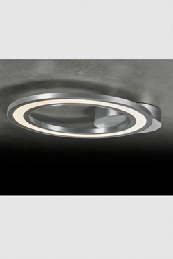 Plafonnier anneau argenté avec éclairage LED intégré Orbit. Holtkötter. 