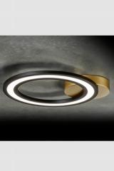 Plafonnier Design anneau noir et doré à éclairage LED Orbit. Holtkötter. 