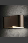 Wall lamp in matt smoked metal with golden interior. Holtkötter. 