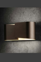 Wall lamp in matt smoked metal with golden interior. Holtkötter. Wall lamp in matt smoked metal with golden interior. Holtkötter.