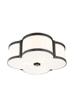 Chandler ceiling light in glass and patinated bronze. Hudson Valley. 