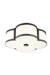Chandler ceiling light in glass and patinated bronze. Hudson Valley. 