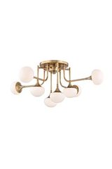 Fleming 8-light gold trumpet ceiling light. Hudson Valley. Fleming 8-light gold trumpet ceiling light. Hudson Valley.