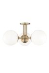 Stella American Art Deco 3-light ceiling light gold. Hudson Valley. 