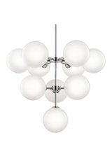 Ashleigh 10-light chandelier in acidic glass. Hudson Valley. 