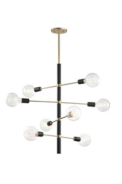 Astrid contemporary chandelier 8 lights. Hudson Valley. 