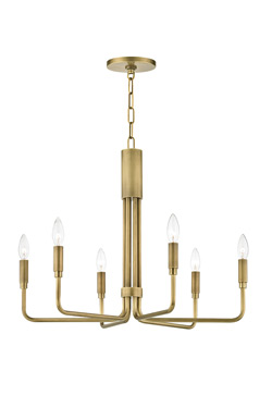 Brigitte contemporary golden chandelier 6 lights. Hudson Valley. 