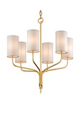 Juniper 6-light golden chandelier. Hudson Valley. 