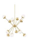 Saratoga Sputnik 12-light chandelier in aged brass and alabaster. Hudson Valley. 