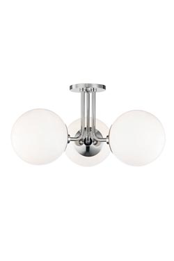 Stella American Art Deco 3-light ceiling light gold. Hudson Valley. 