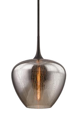 West End black pendant in metallic glass with drop effect 40cm. Hudson Valley. 
